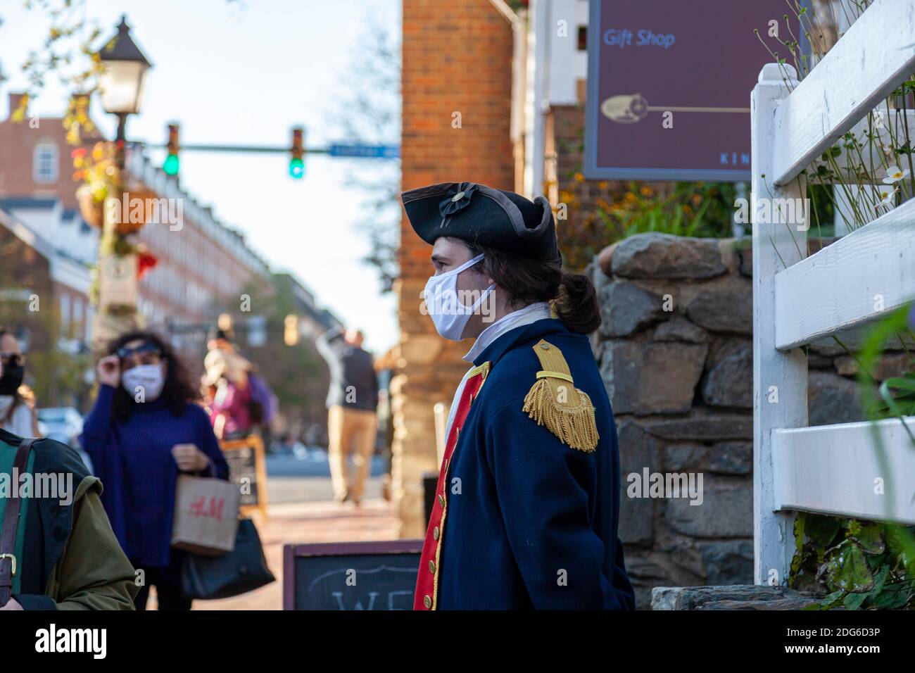 Alexandria, VA, USA 11282020 An employee working at the visitor