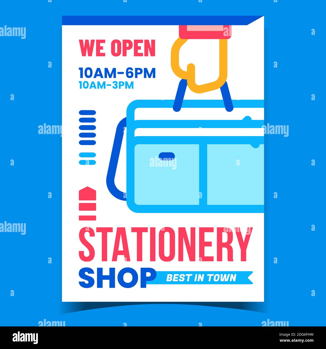 Stationery Shop Creative Promotion Banner Vector Stock Vector Image