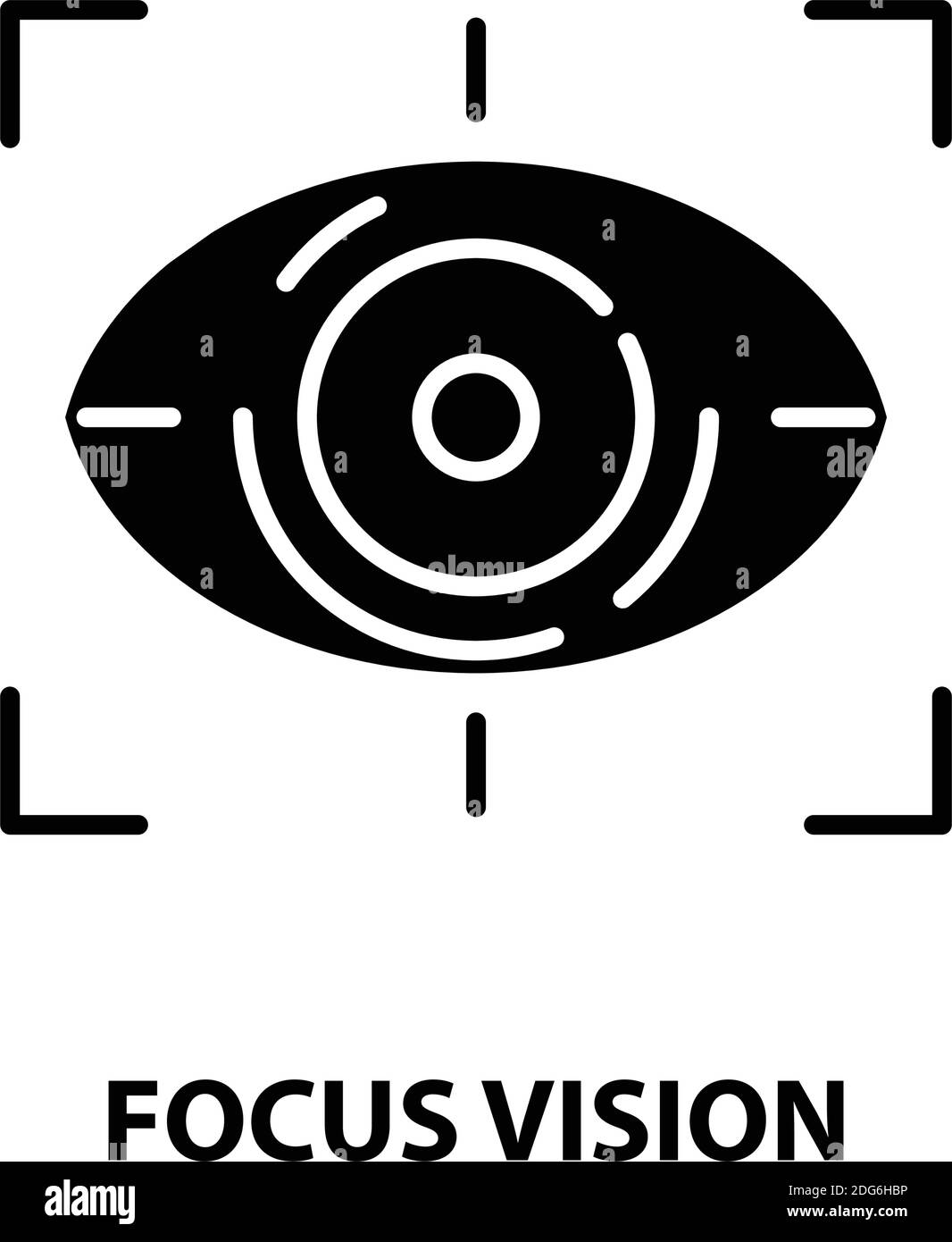 focus vision icon, black vector sign with editable strokes, concept