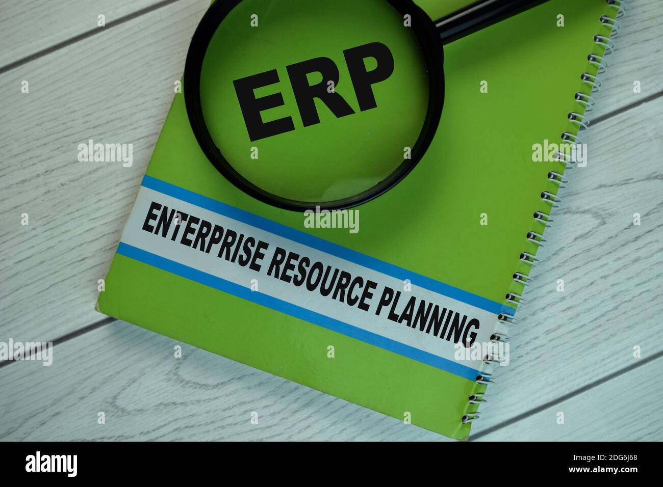 The Book of Enterprise Resource Planning on office desk. Business