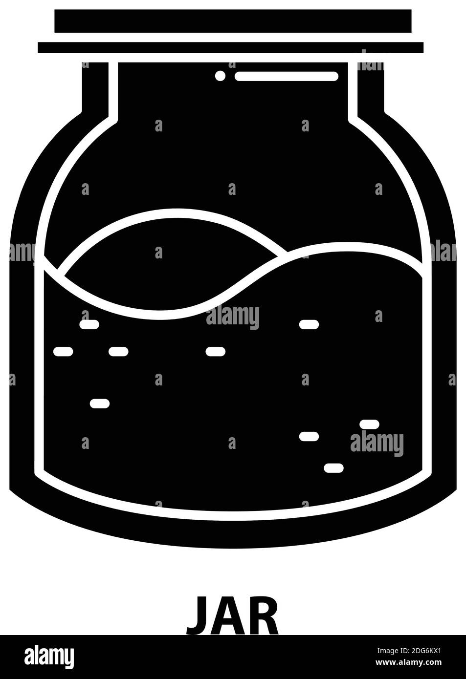 jar icon, black vector sign with editable strokes, concept illustration Stock Vector