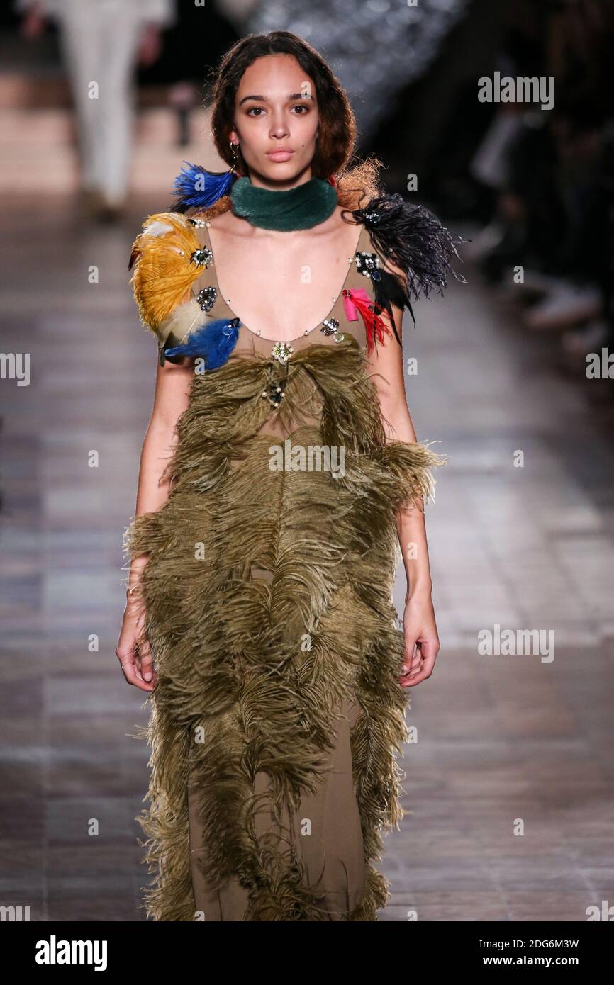 A model walks on the runway during the Sonia Rykiel Fashion Show at FW17  held in Paris, France on March 3, 2017. Photo by Alain Gil Gonzalez  /ABACAPRESS.COM Stock Photo - Alamy