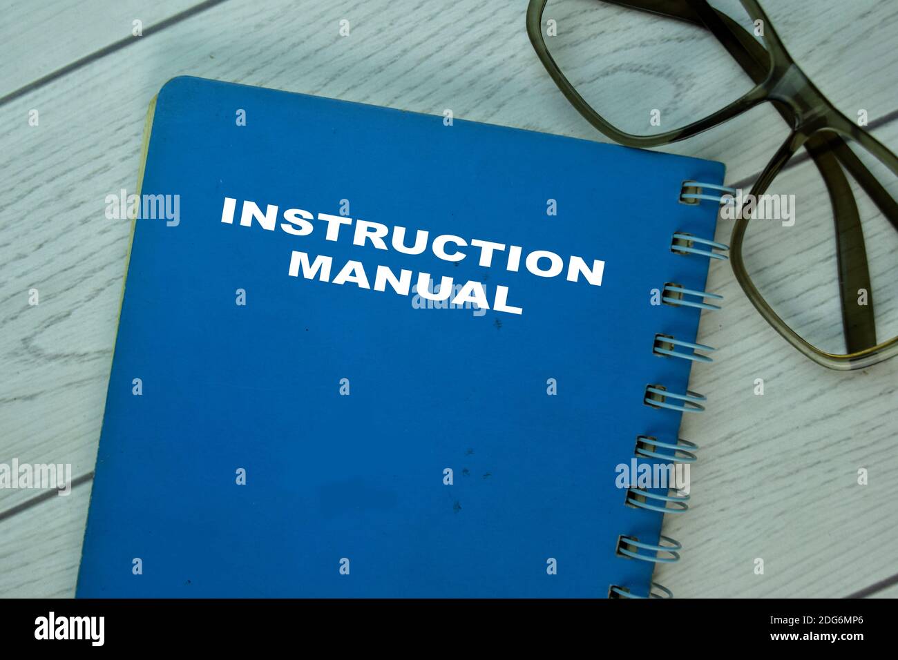 The Book of Instruction Manual on office desk Stock Photo Alamy