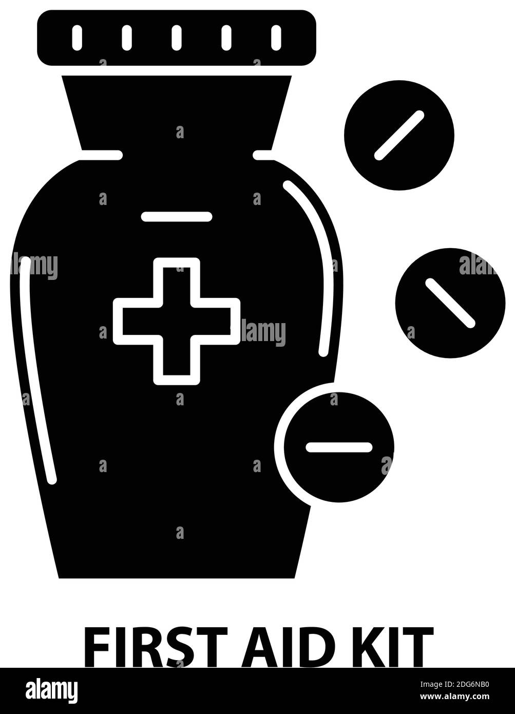 first aid kit icon, black vector sign with editable strokes, concept