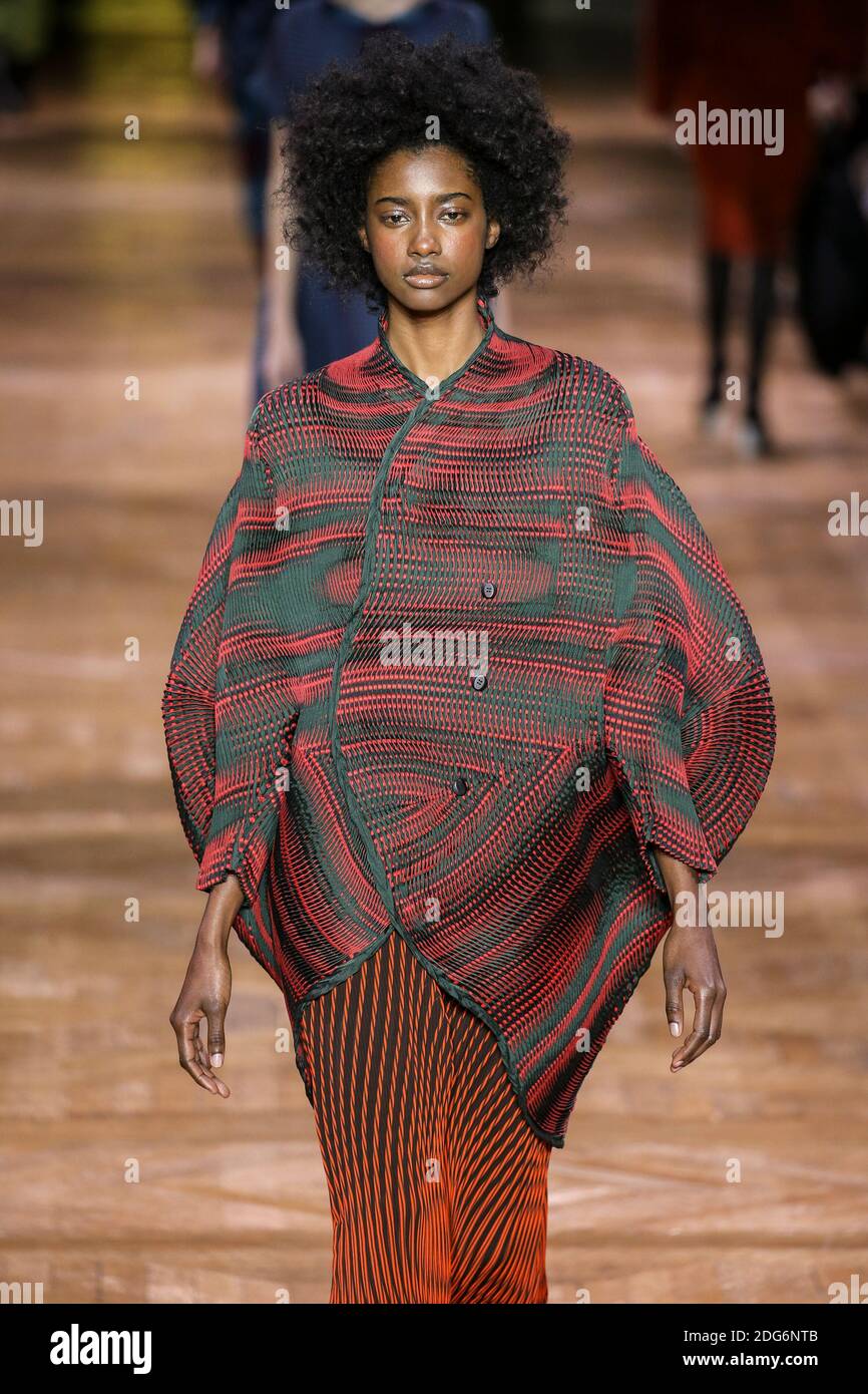 Model walks on the runway during the issey Miyake Fashion Show at FW17 held in Paris, France on March 4, 2017. Photo by Alain Gil Gonzalez/ABACAPRESS.COM Stock Photo