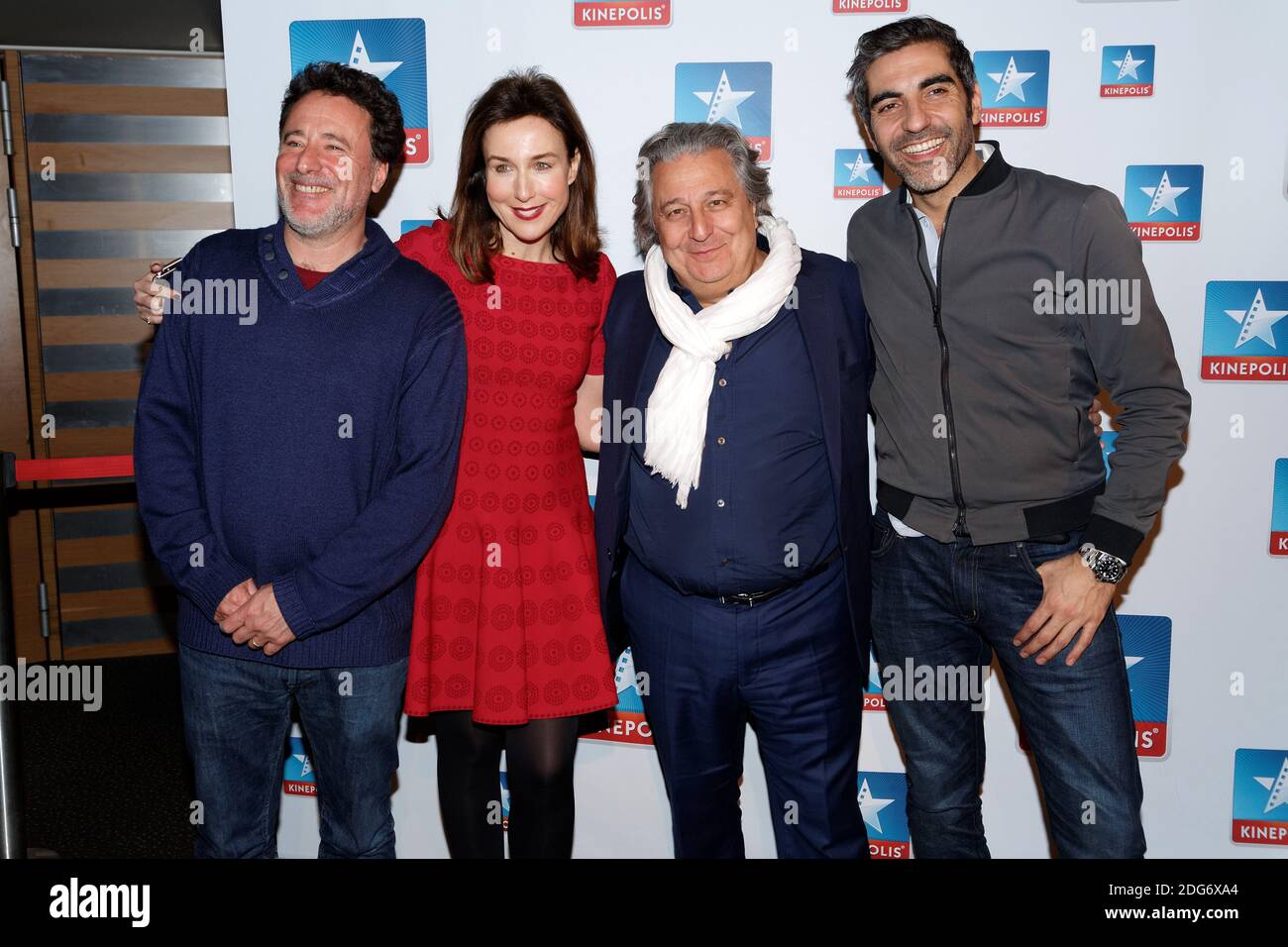 Christian Clavier, Ary Abittan, Elsa Zylberstein, Director Philippe De  Chauveron attending the premiere of A bras ouvertsheld at the Kinepolis in  Lomme, near Lille, France on March 6, 2017. Photo by Sylvain