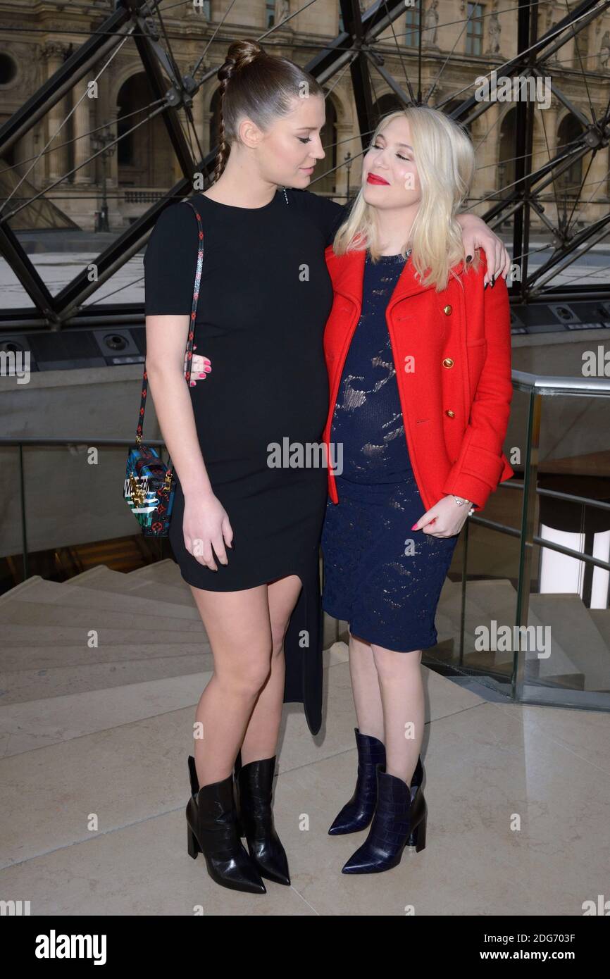Adele Exarchopoulos (pregnant) and Camille Seydoux attending the photocall  held before the Louis Vuitton show during Paris Fashion Week Ready to wear  FallWinter 2017-18 on March 07, 2017 at the Louvre museum