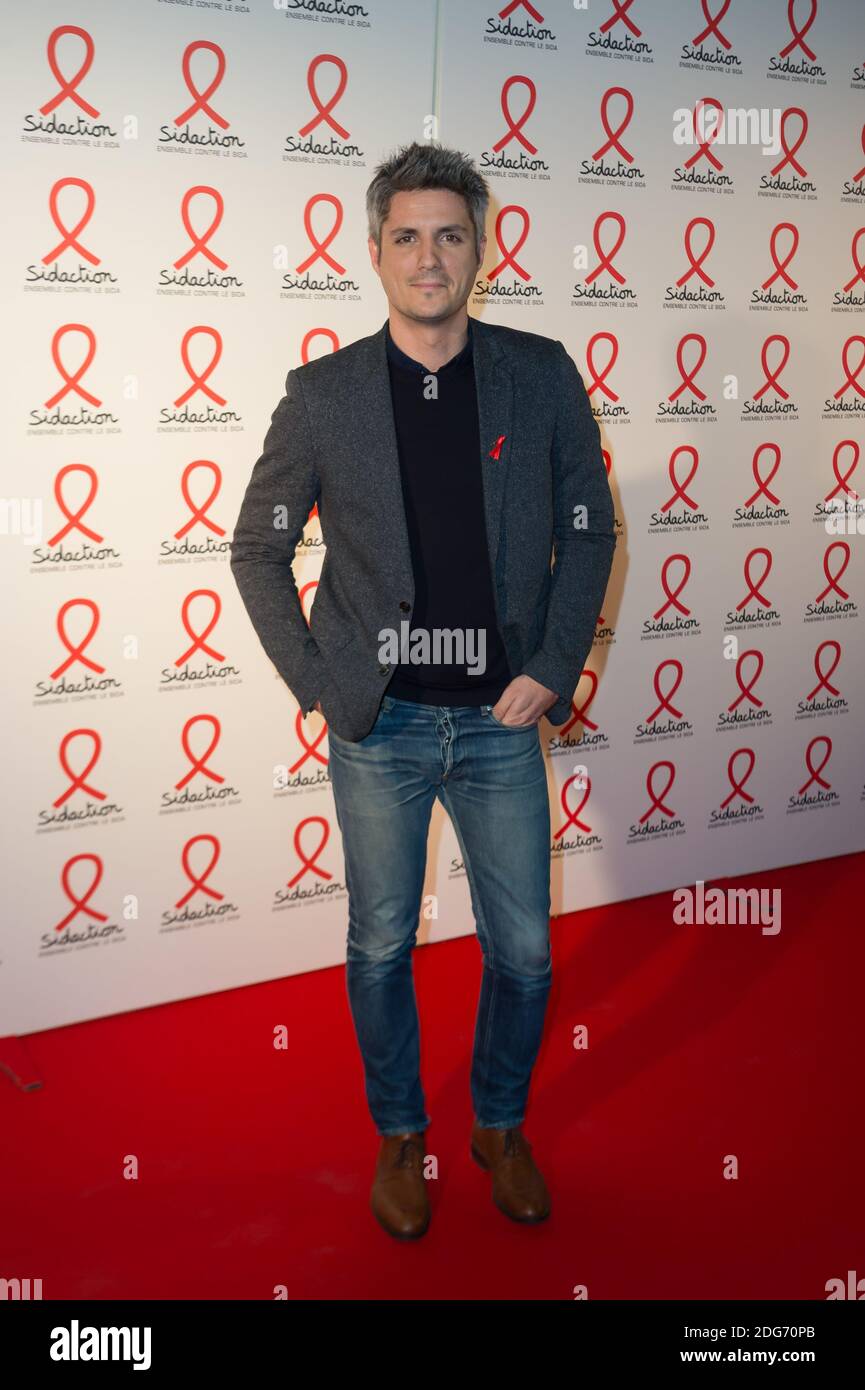 Jean Baptiste Boursier posing at a photocall for the launch party of the  2017 Sidaction held at the Musee du quai Branly in Paris, France March 07,  2017. Photo by Nicolas Genin/ABACAPRESS.COM