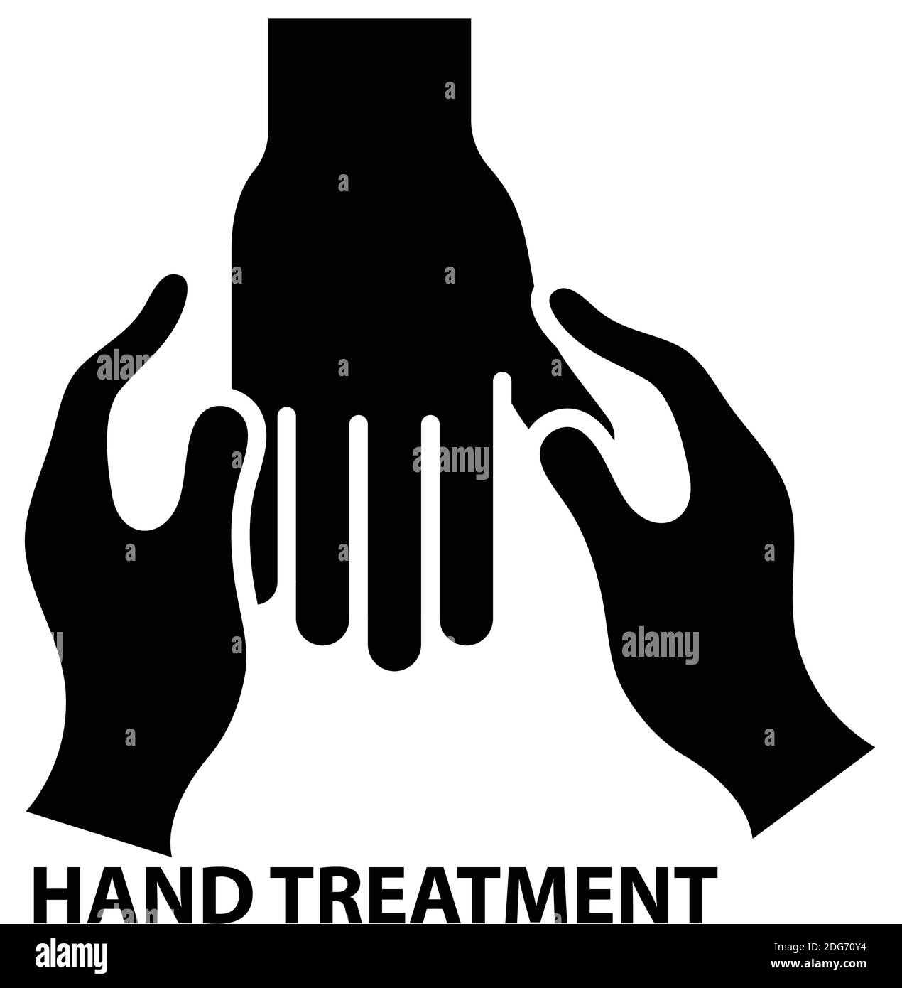 hand treatment icon, black vector sign with editable strokes, concept illustration Stock Vector