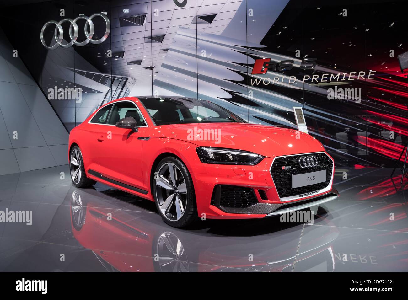 Audi RS5 is on display during the 87th Geneva International Motor Show at Palexpo Exhibition Centre in Geneva, Switzerland on March 08, 2017. The show opens to the public on March 9 to 19. Photo by Loona/ABACAPRESS.COM Stock Photo