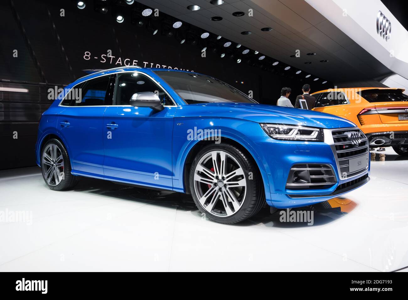 Audi SQ5 is on display during the 87th Geneva International Motor Show at Palexpo Exhibition Centre in Geneva, Switzerland on March 08, 2017. The show opens to the public on March 9 to 19. Photo by Loona/ABACAPRESS.COM Stock Photo