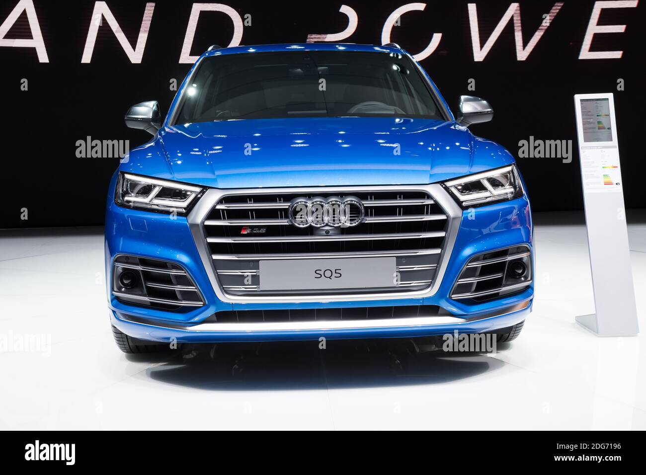 Audi SQ5 is on display during the 87th Geneva International Motor Show at Palexpo Exhibition Centre in Geneva, Switzerland on March 08, 2017. The show opens to the public on March 9 to 19. Photo by Loona/ABACAPRESS.COM Stock Photo