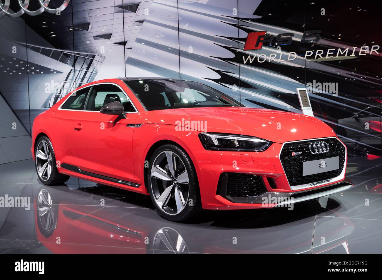 Audi RS5 is on display during the 87th Geneva International Motor Show at Palexpo Exhibition Centre in Geneva, Switzerland on March 08, 2017. The show opens to the public on March 9 to 19. Photo by Loona/ABACAPRESS.COM Stock Photo