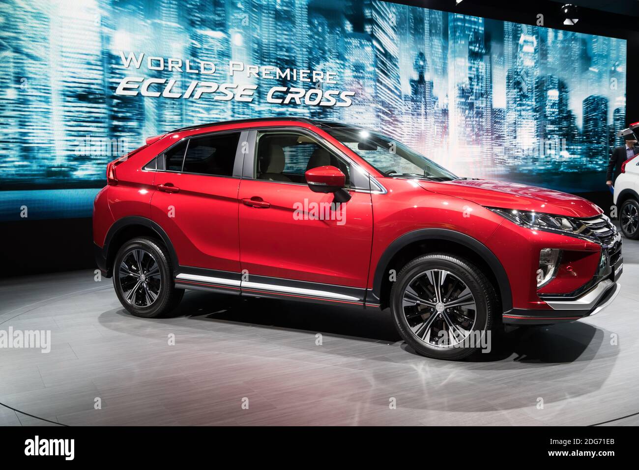Mitsubishi Eclipse Cross is on display during the 87th Geneva International  Motor Show at Palexpo Exhibition Centre in Geneva, Switzerland on March 08,  2017. The show opens to the public on March