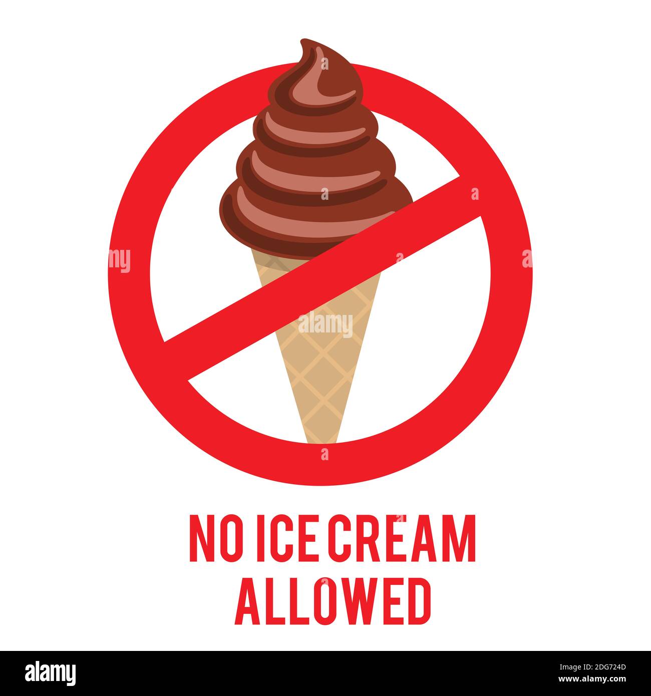 Logo design element. No ice cream allowed sign Stock Photo Alamy