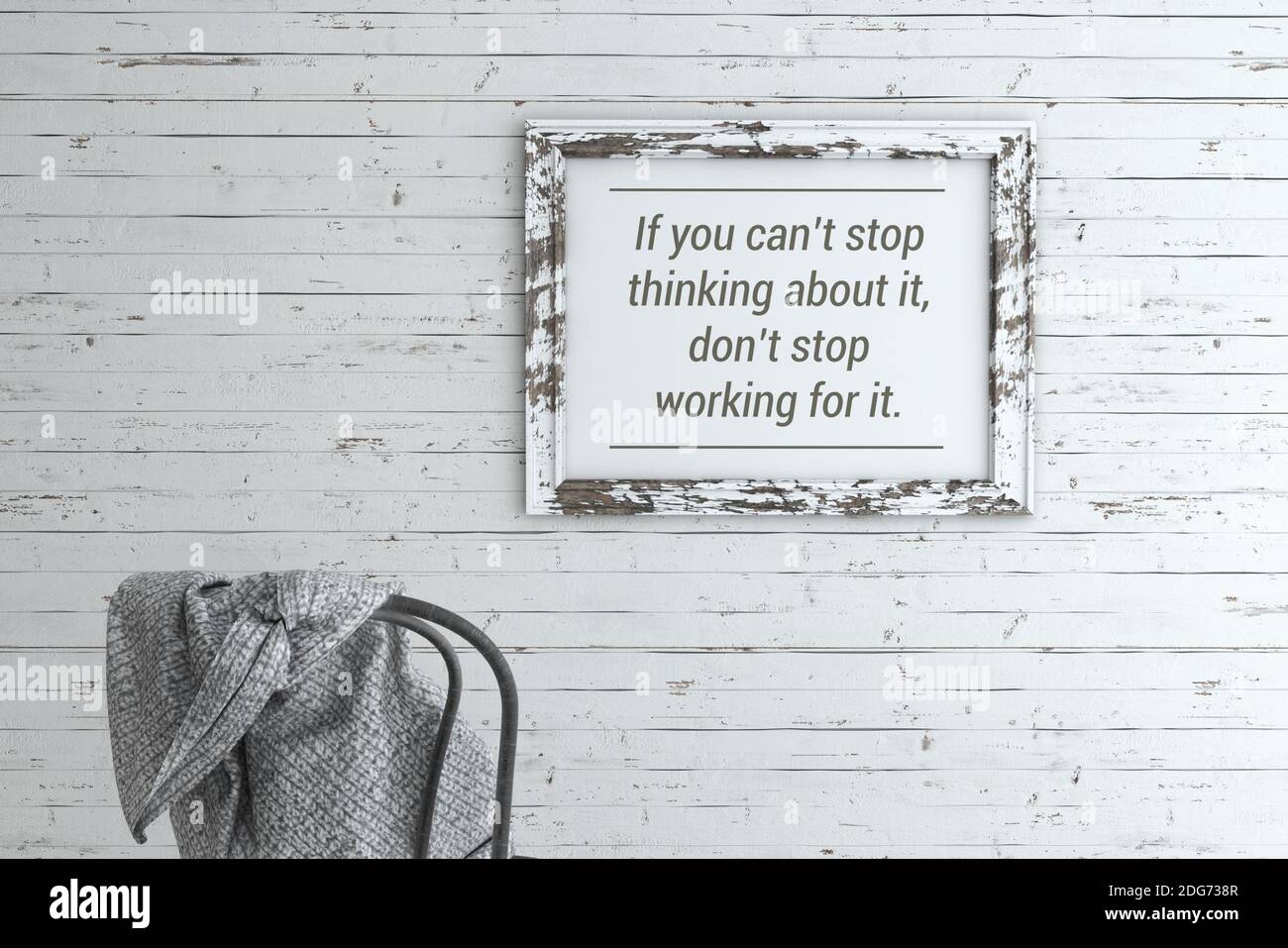 Inspirational Quote on Picture Frame. Stock Photo