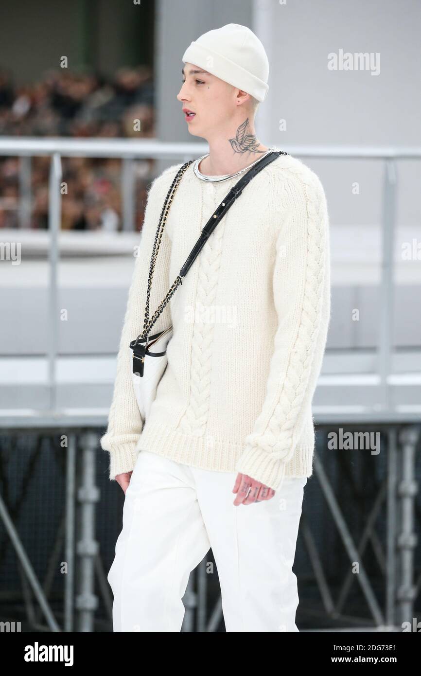 Ash Stymest walks on the runway during the Chanel Fashion Show at FW17 held in Paris, France on March 7, 2017. Photo by Alain Gil Gonzalez /ABACAPRESS.COM Stock Photo