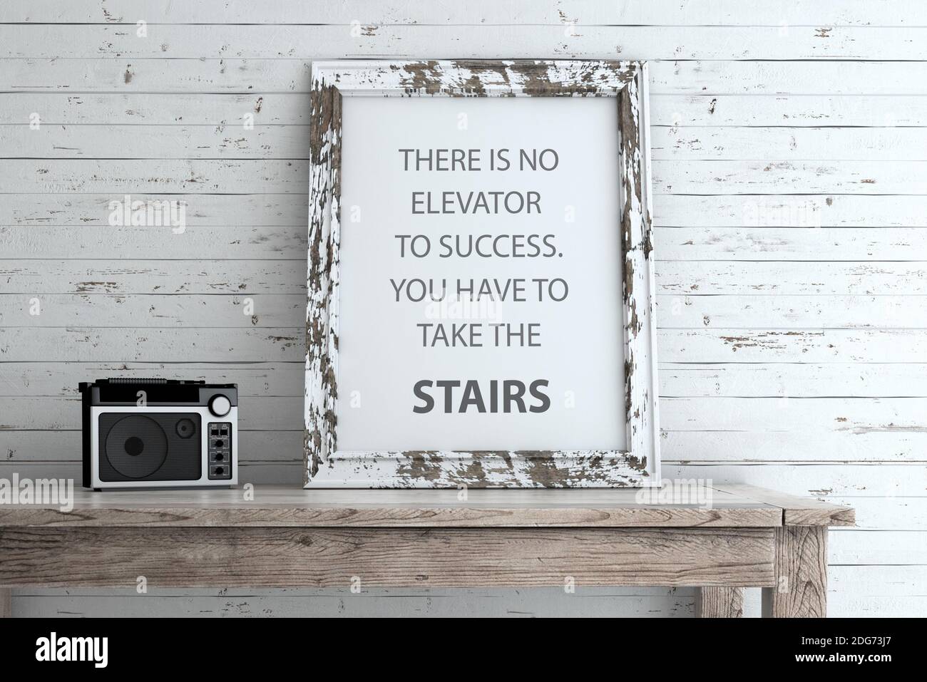 Inspirational Quote on Picture Frame. Stock Photo