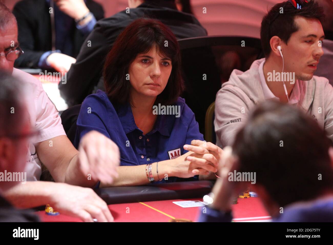 Estelle Denis lors de la finale du Winamax Poker Tour au Cercle Clichy Montmartre a Paris, France, le 10 Mars 2017. Photo by Jerome Domine/ABACAPRESS.COM Stock Photo