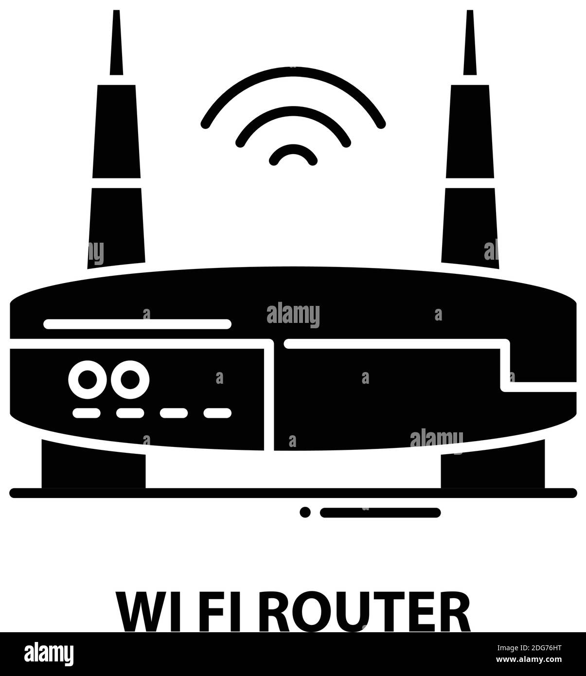 wi fi router icon, black vector sign with editable strokes, concept illustration Stock Vector