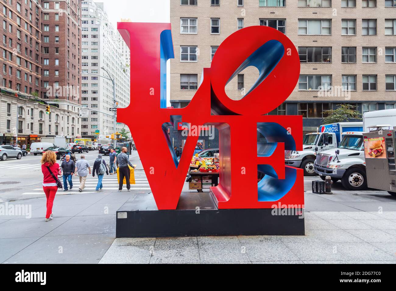 Love sculpture in Midtown Manhattan, New York City Stock Photo