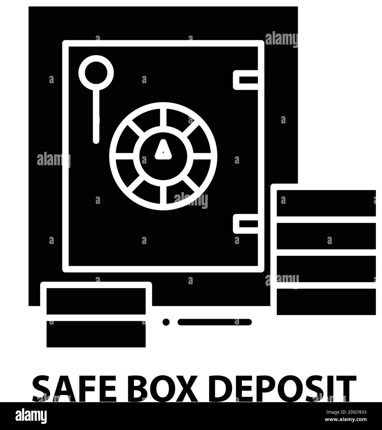 safe box deposit symbol icon, black vector sign with editable strokes