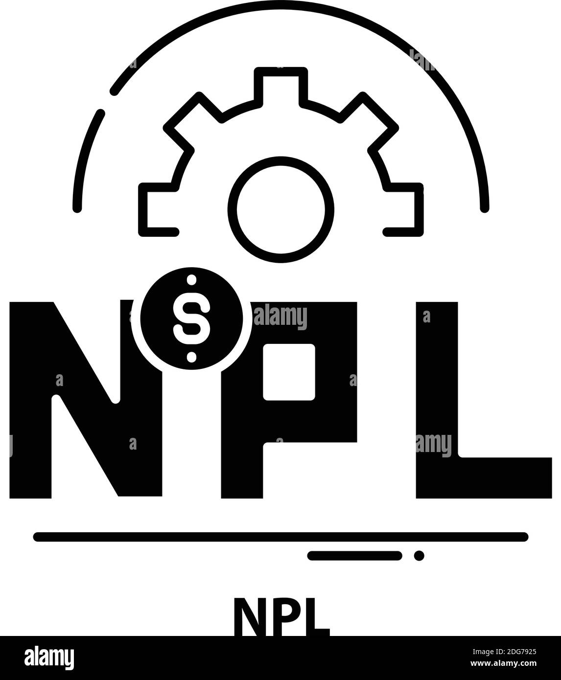 npl icon, black vector sign with editable strokes, concept illustration Stock Vector