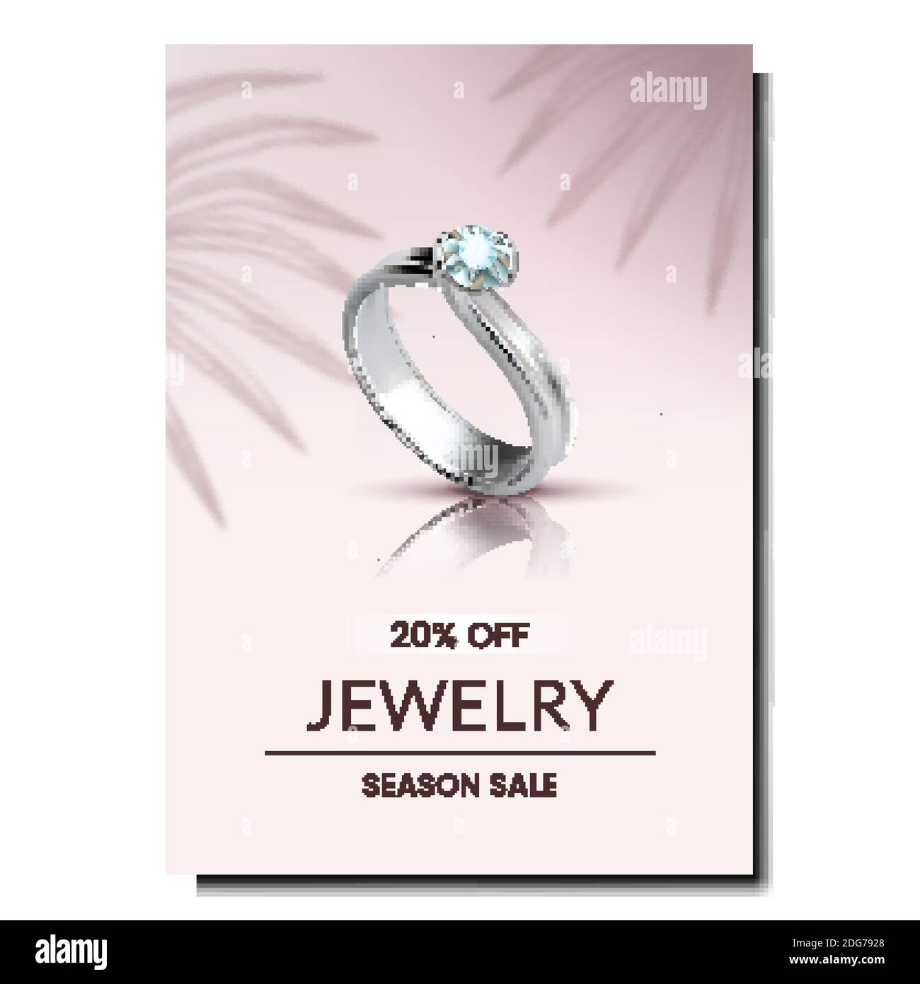 Ring Jewelry Accessory Promotional Banner Vector Stock Vector Image