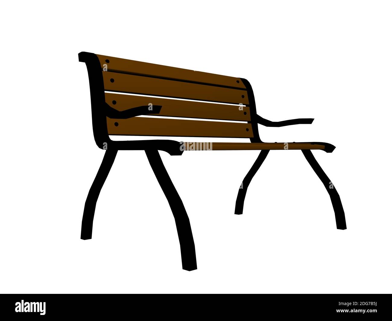 Wood bench - 3d render Stock Photo - Alamy