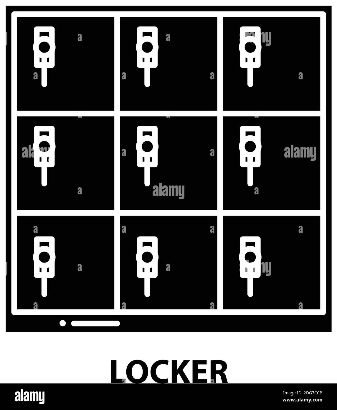 locker symbol icon, black vector sign with editable strokes, concept illustration Stock Vector