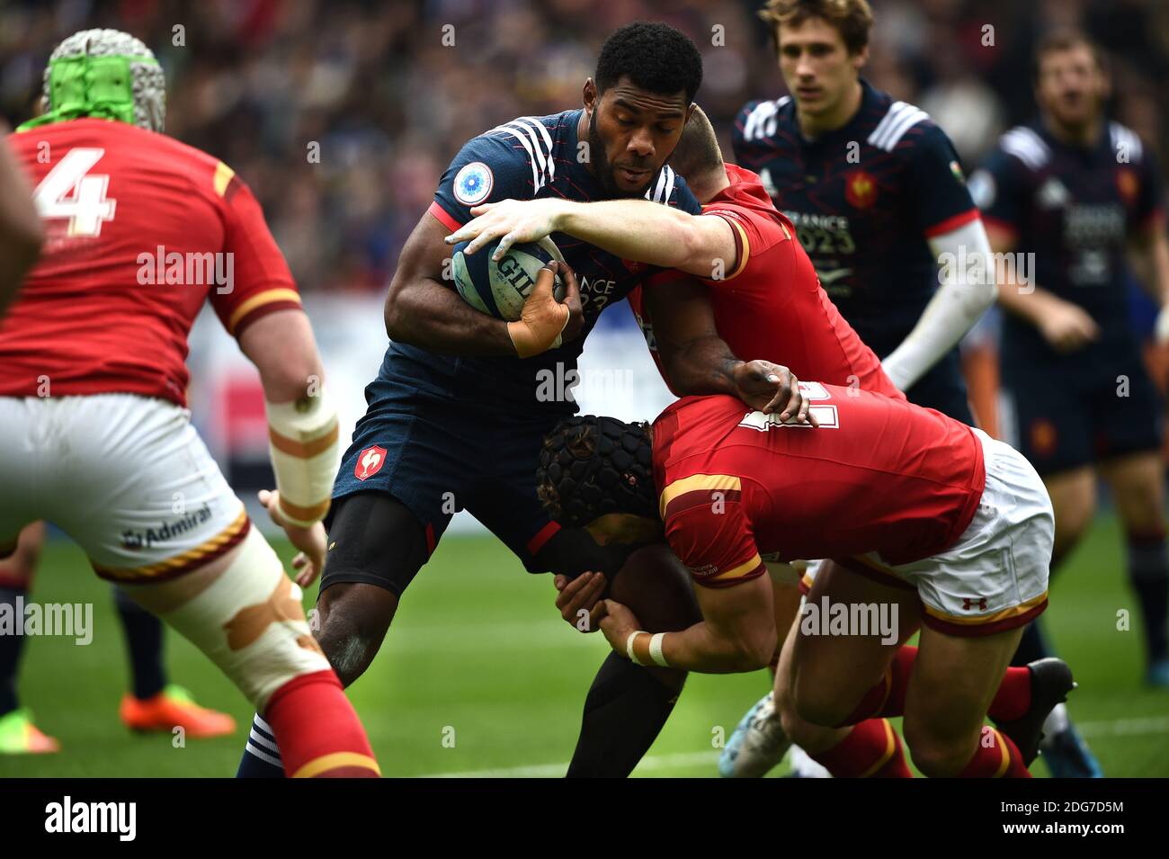 France's left wing Noa Nakaitaci during the Six Nations international rugby  union match France v Wales at the Stade de France in Saint-Denis, France,  on March 18, 2017. Photo by Eliot Blondet/ABACAPRESS.COM