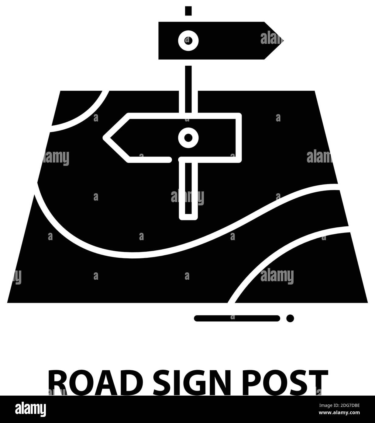 road sign post icon, black vector sign with editable strokes, concept