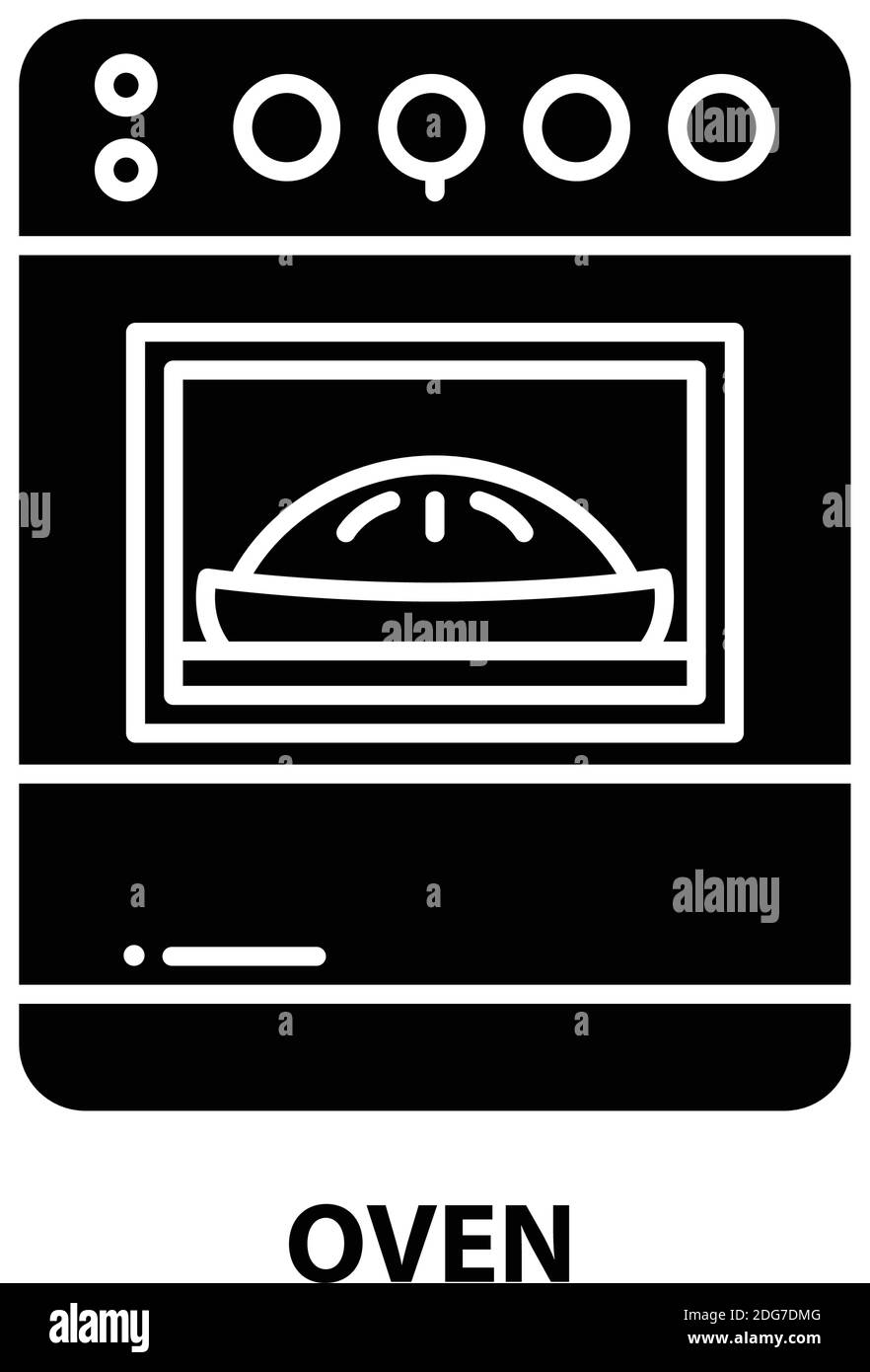 oven icon, black vector sign with editable strokes, concept symbol