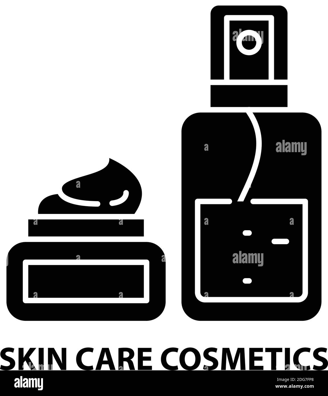 skin care cosmetics icon, black vector sign with editable strokes, concept illustration Stock Vector