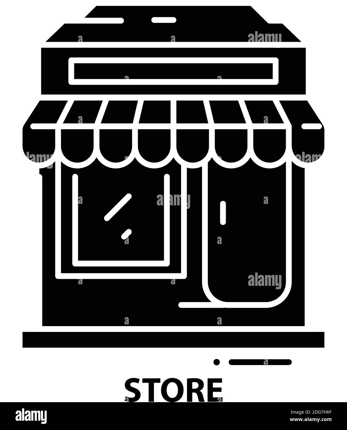 store icon, black vector sign with editable strokes, concept symbol