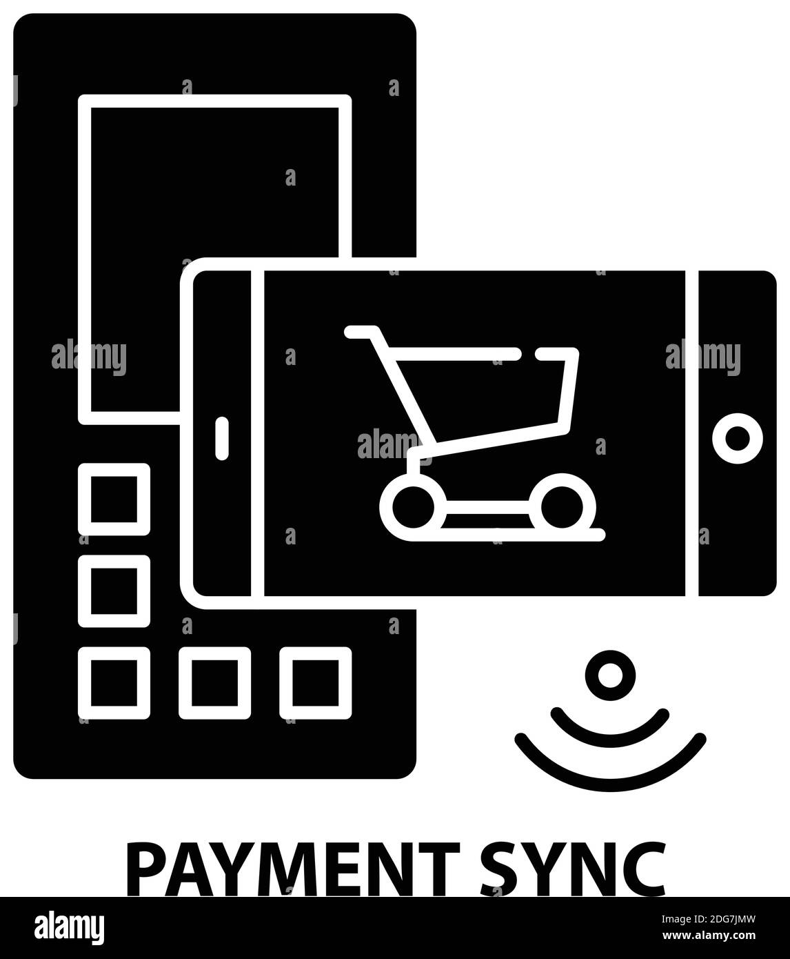 payment sync icon, black vector sign with editable strokes, concept ...