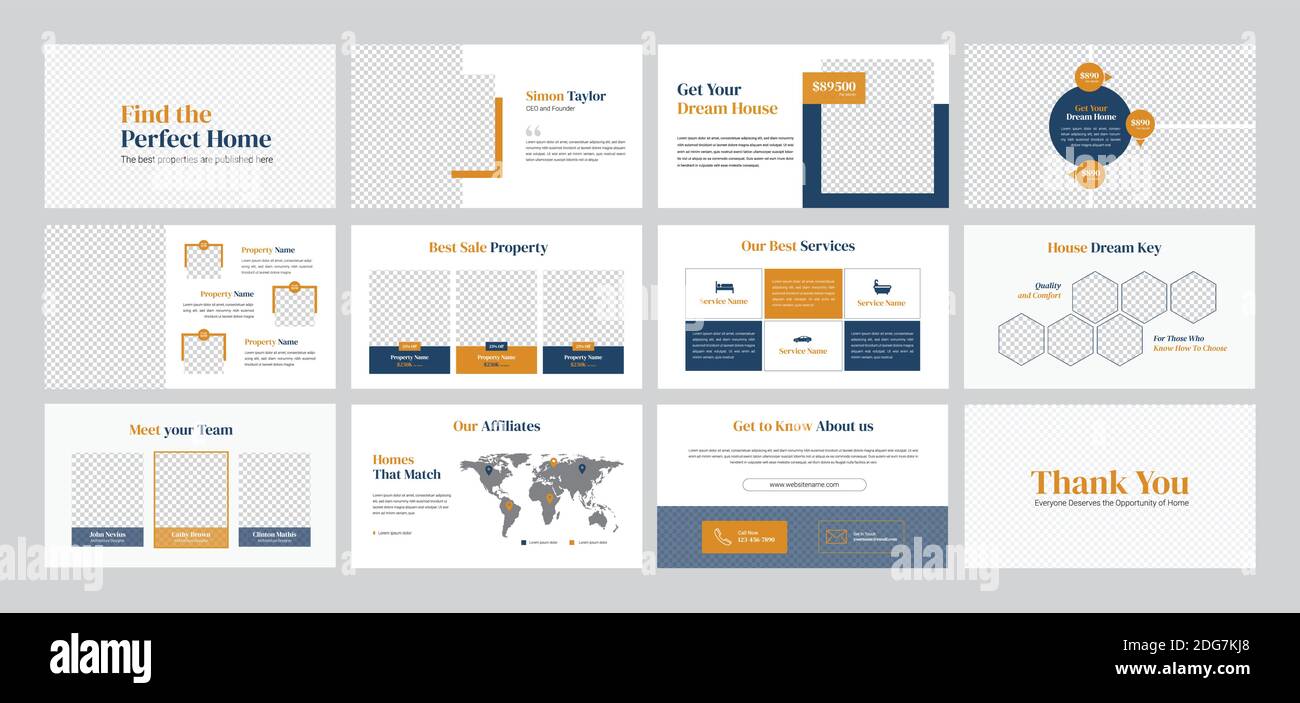PowerPoint presentation on real estate business agency Stock Vector ...