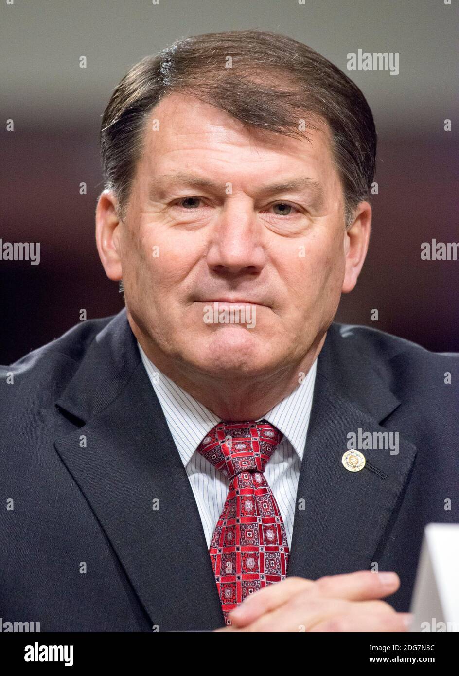 United States Senator Mike Rounds (Republican of South Dakota) appears before the US Senate Armed Services Committee in support of the nomination of former US Representative Heather A. Wilson (Republican of New Mexico) to be Secretary of the Air Force on Capitol Hill in Washington, DC, USA? on Thursday, March 30, 2017. Photo by Ron Sachs/CNP/ABACAPRESS.COM Stock Photo