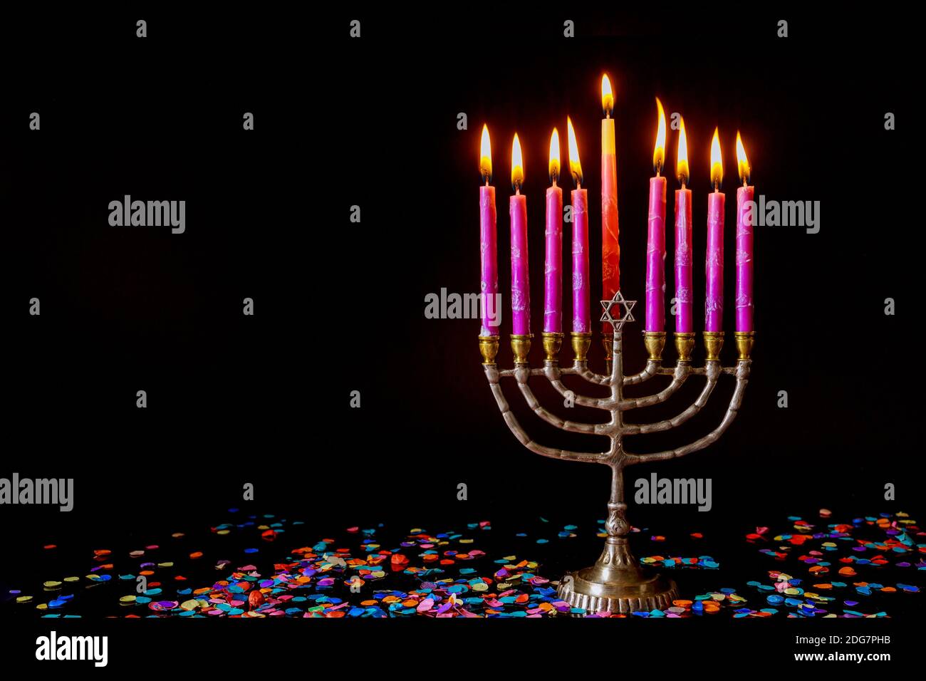 Pink hanukkah candles