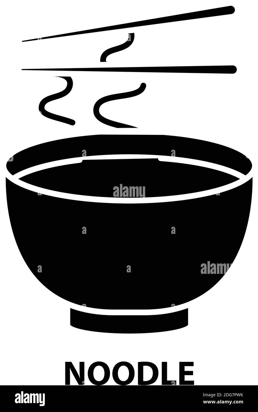 noodle symbol icon, black vector sign with editable strokes, concept