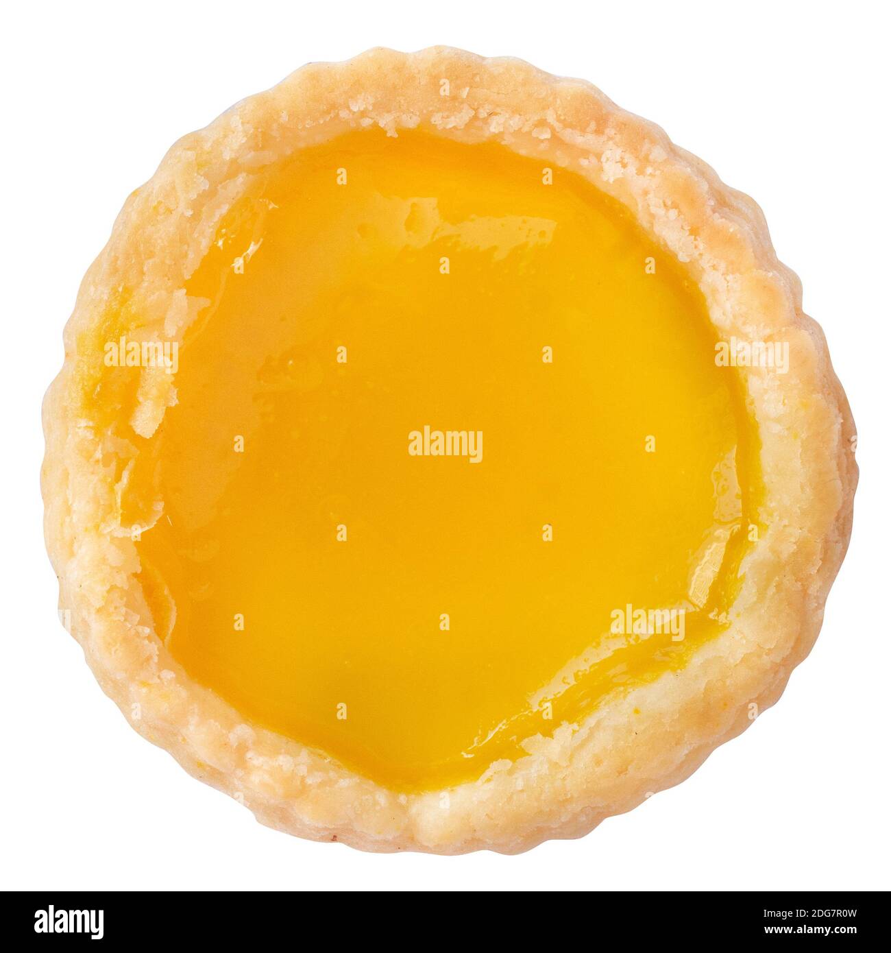 isolated Hong Kong style egg tars on white with clipping mask. Stock Photo