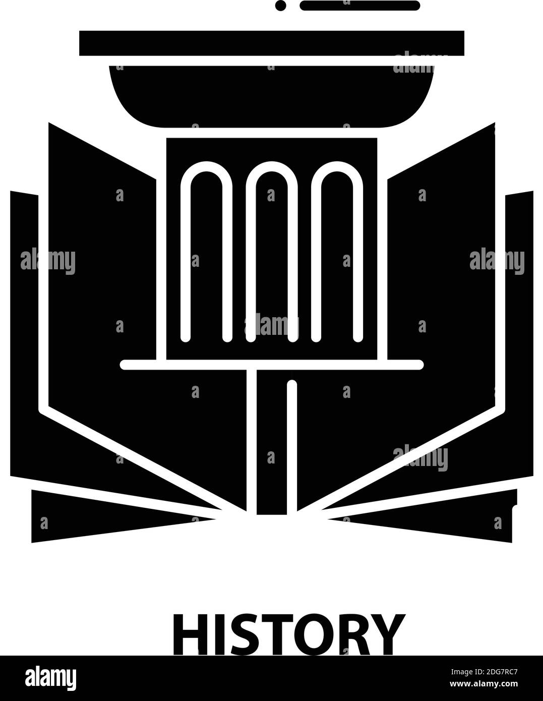history symbol icon, black vector sign with editable strokes, concept