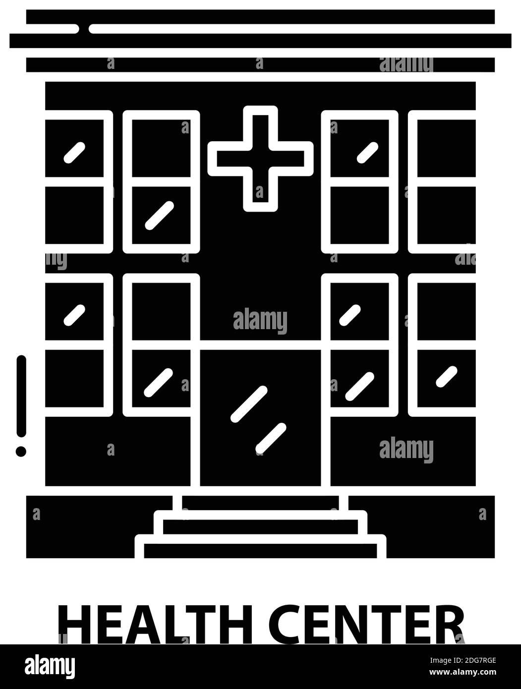 health center icon, black vector sign with editable strokes, concept