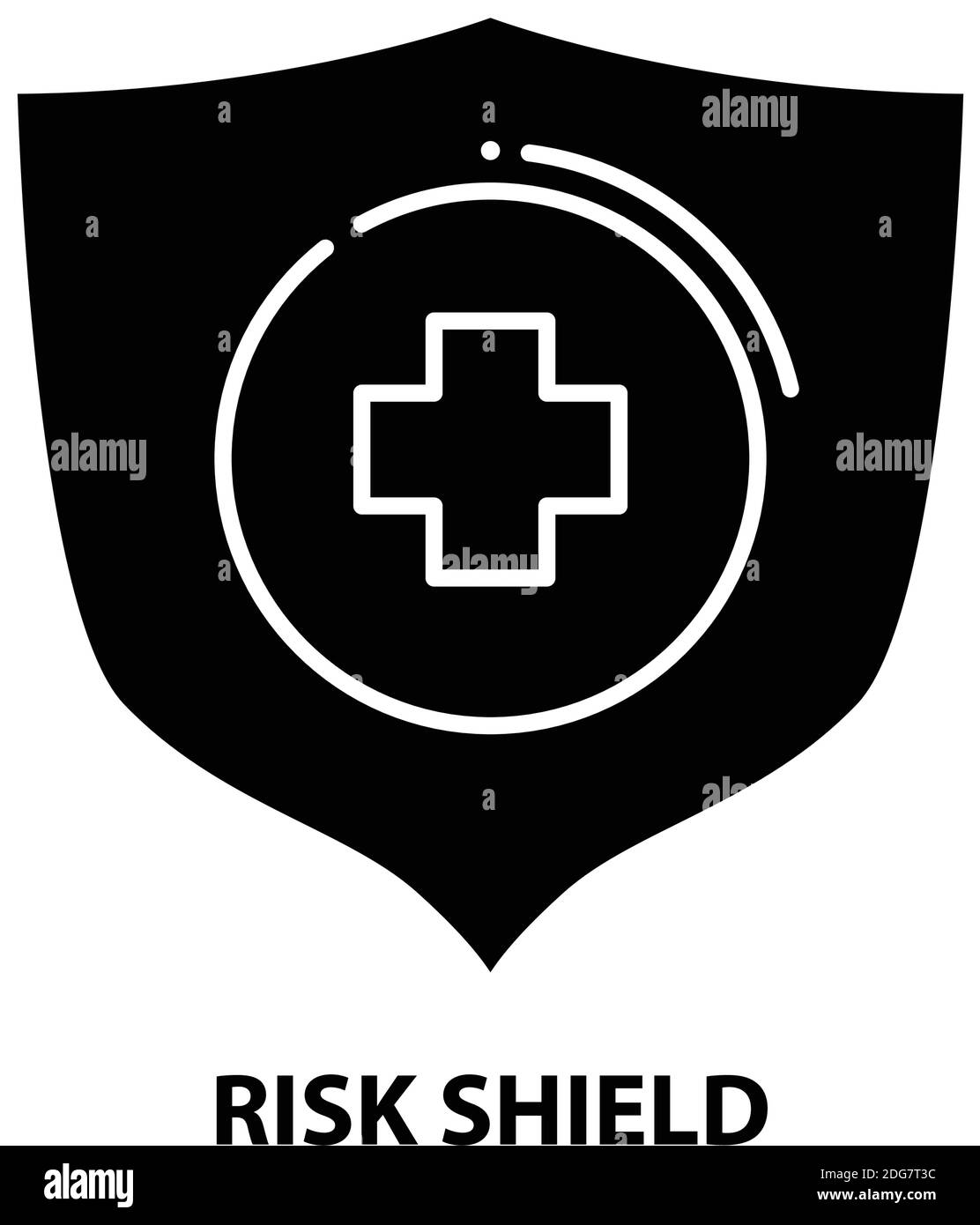 risk shield icon, black vector sign with editable strokes, concept