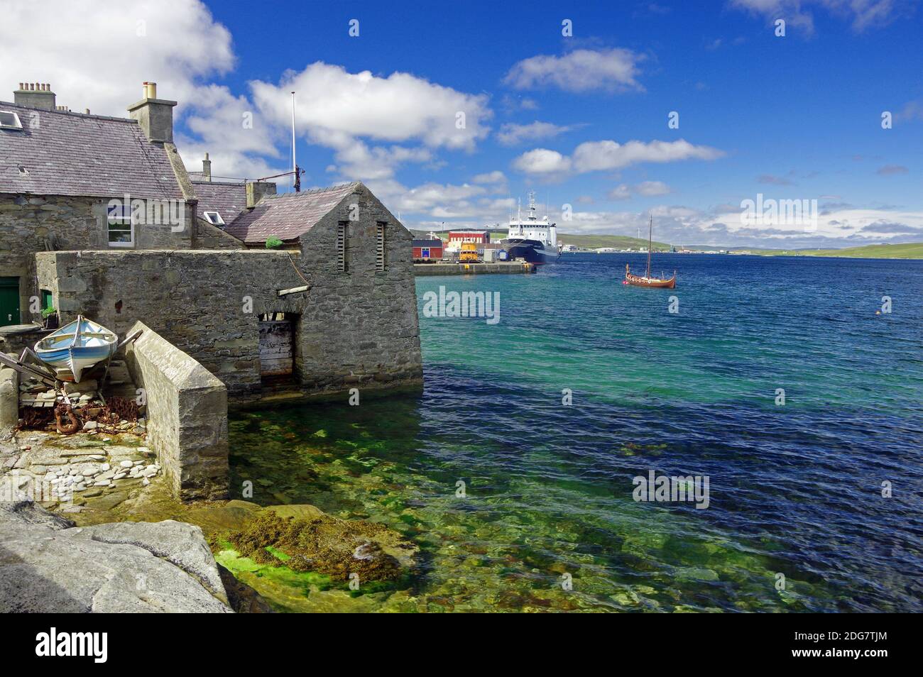 Old Lerwick harbour Stock Photo