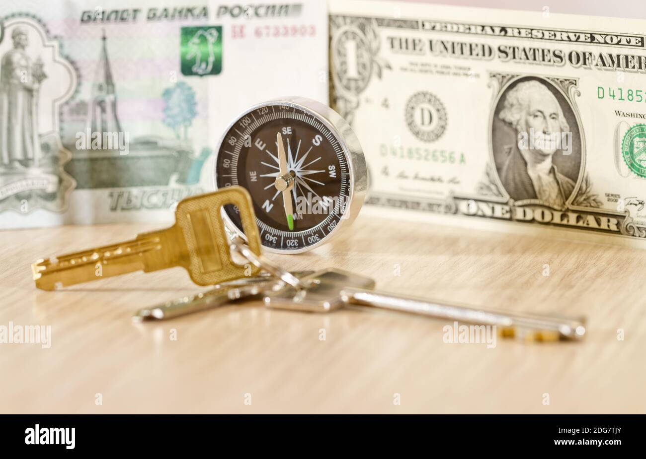 Choosing the right currency in the journey - the key to success Stock Photo