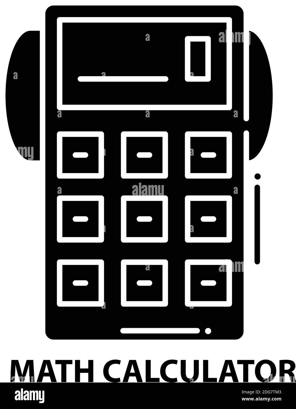 math calculator icon, black vector sign with editable strokes, concept