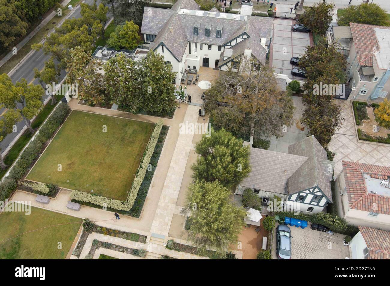 General overall view of the Getty House Foundation located at 601 S Irving, which serves as the home of Los Angeles Mayor Eric Garcetti. Monday, Decem Stock Photo