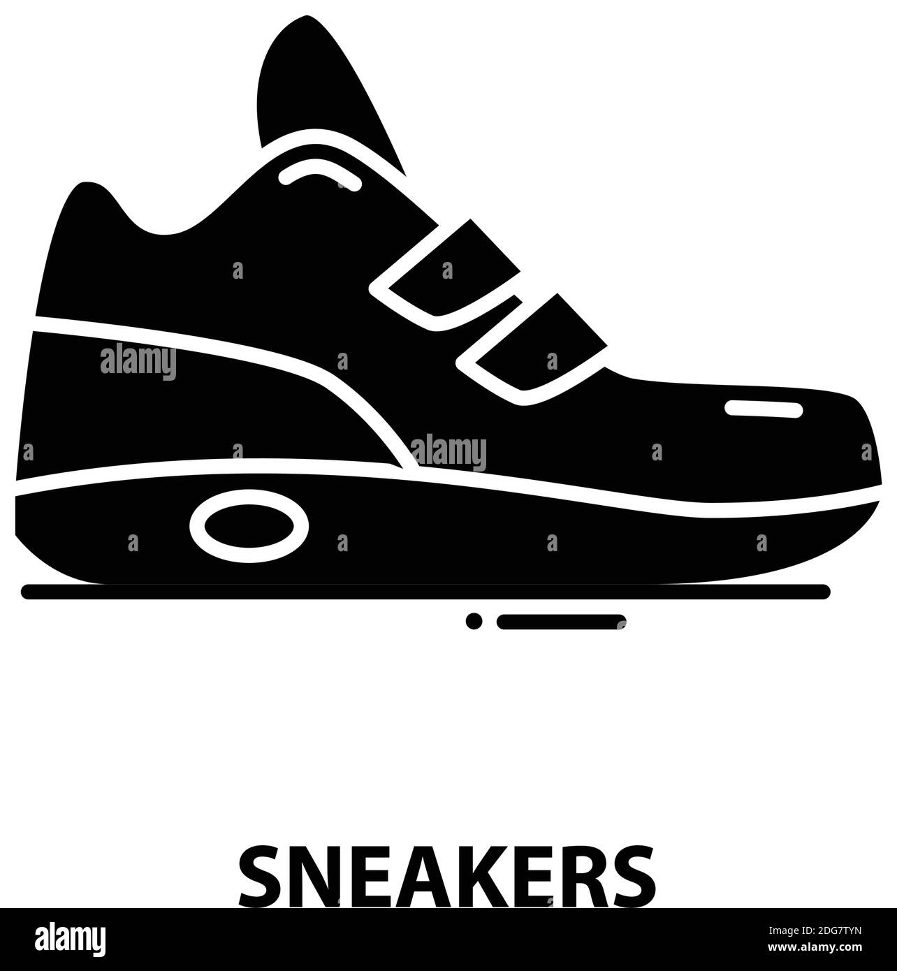 sneakers icon, black vector sign with editable strokes, concept ...