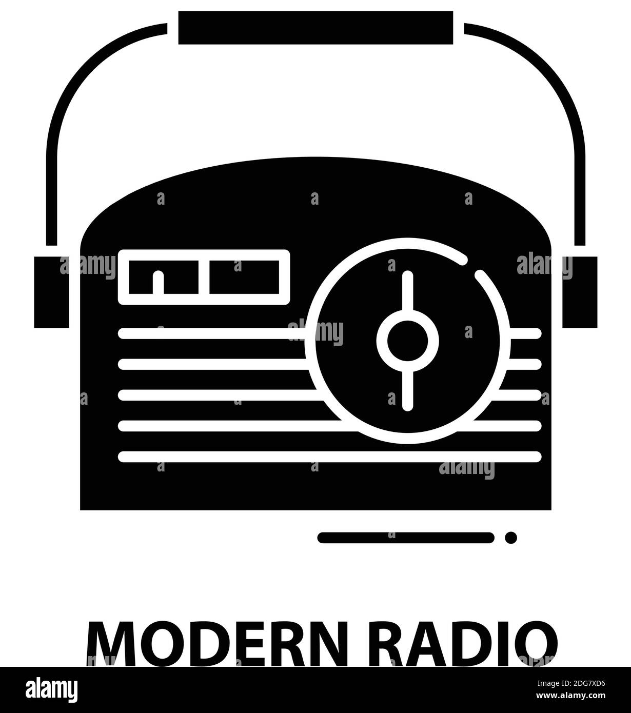 modern radio symbol icon, black vector sign with editable strokes